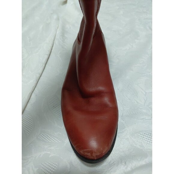 Sam Edelman Penny Whiskey Brown Leather Riding Boots Zip 10 M - Picture 5 of 16